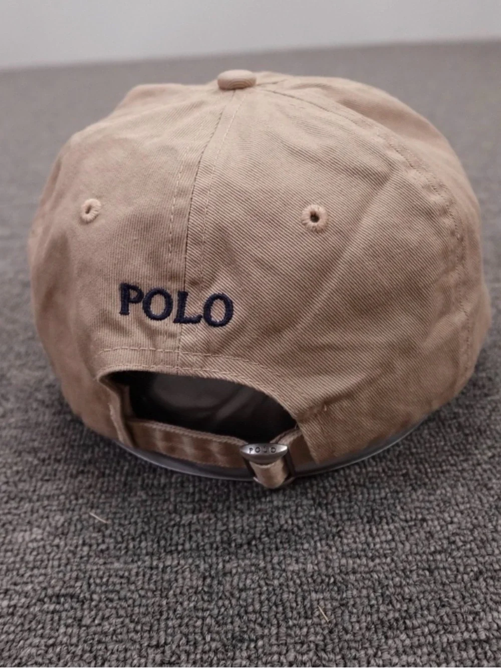 Polo Ralph Lauren Hat Cap Strap Back Mens One Size Beige Twill Baseball Logo
